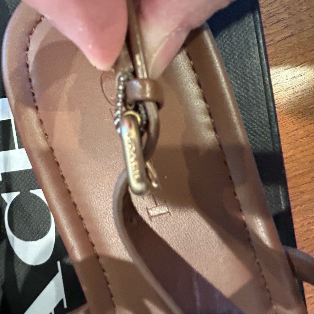 Coach Jaci Leather Sandal, Saddle, Size 8.5 - Picture 13 of 14